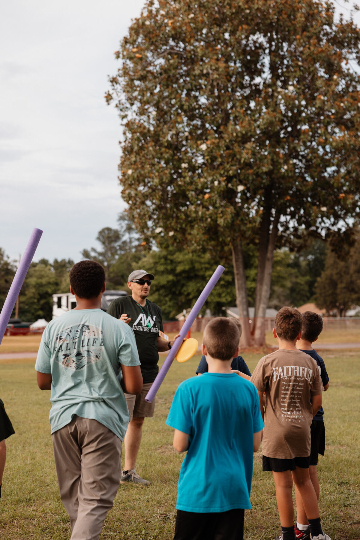 An outdoor game on the field.