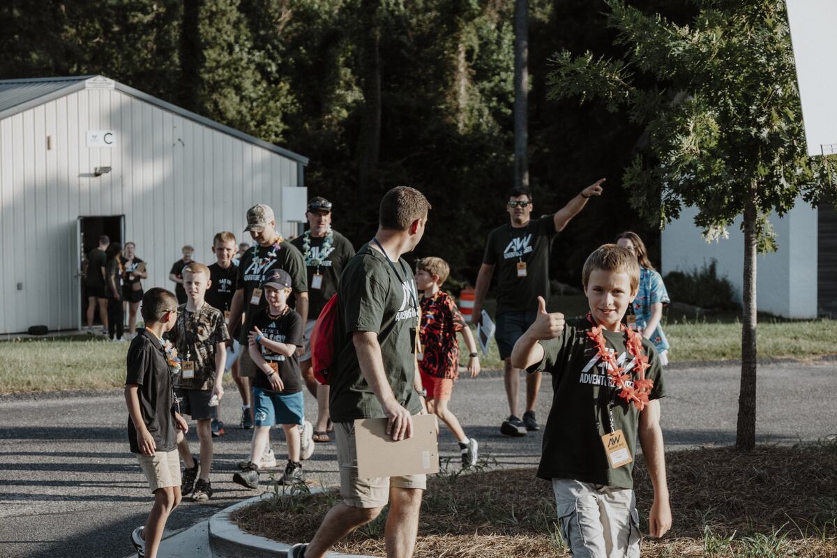 Children heading outside together.