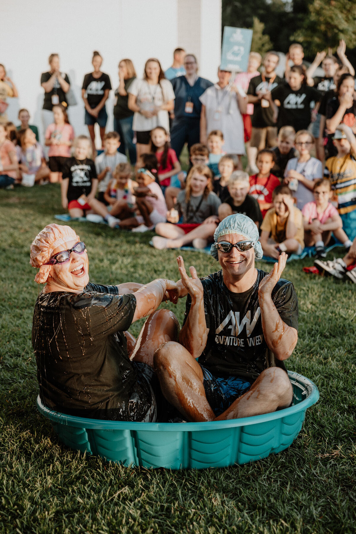 A water game outside.