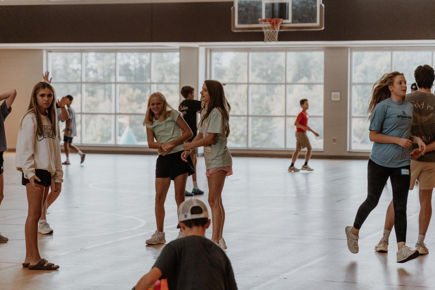 A game running in the gym.