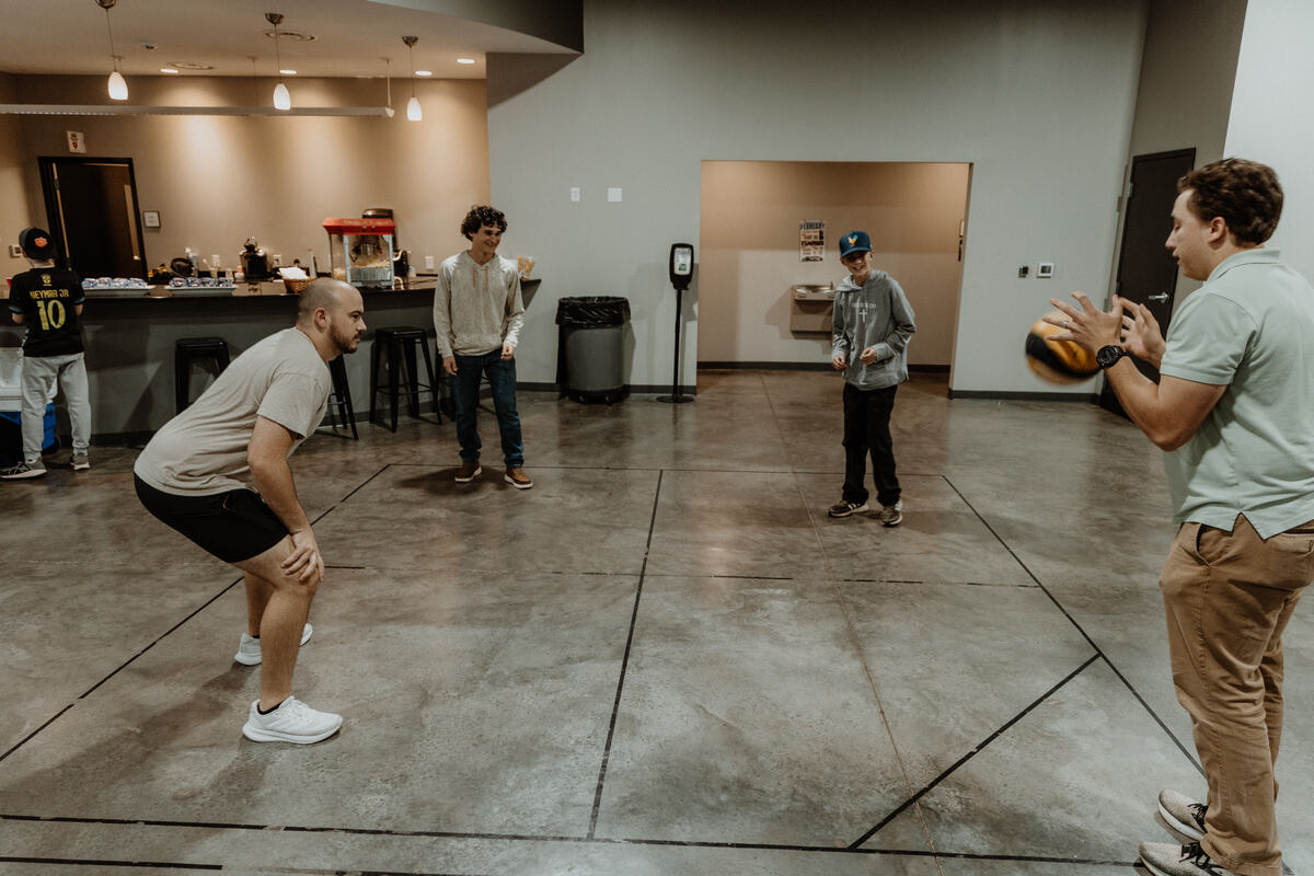 A game in the lobby.